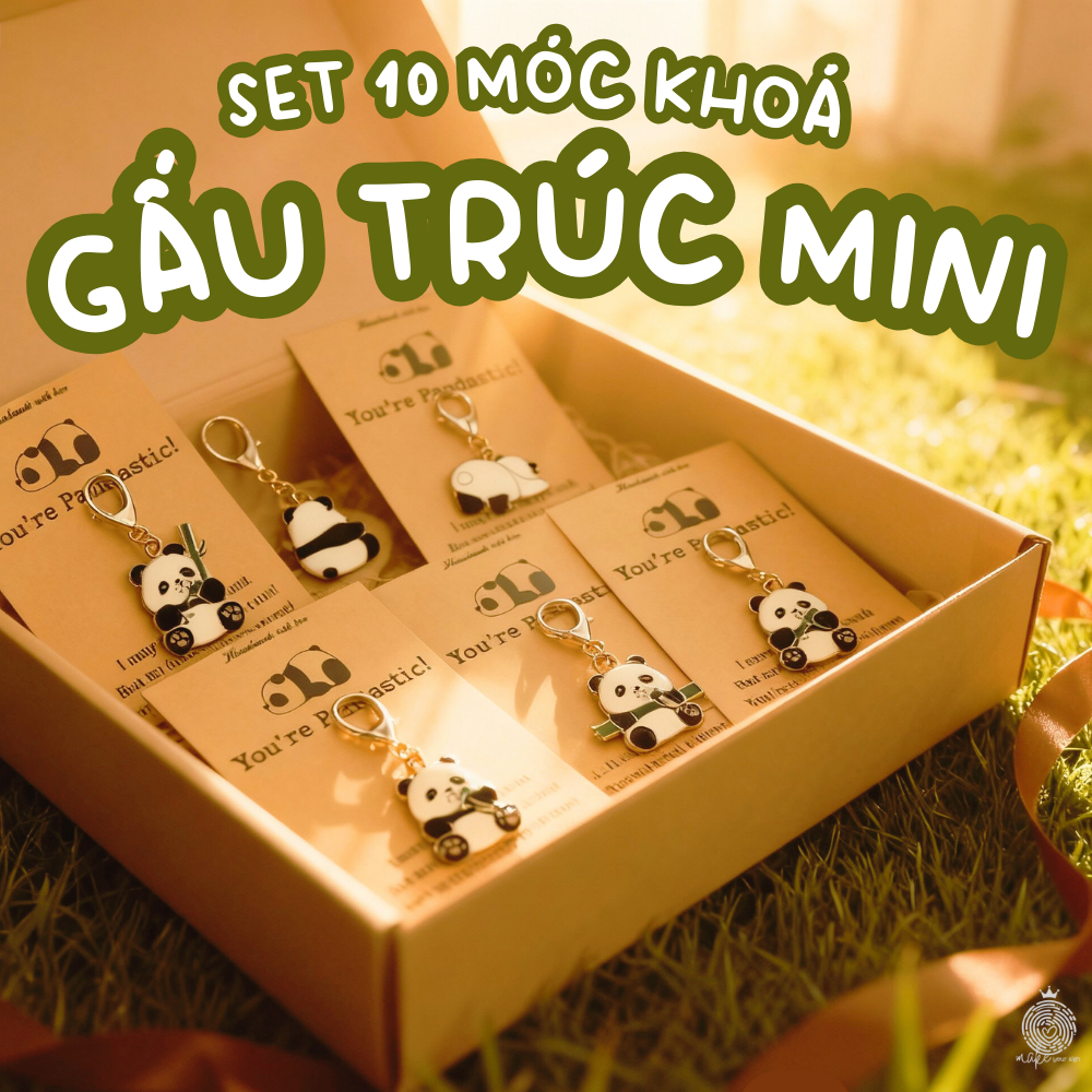 Set 10 Móc Khóa Gấu Trúc mini