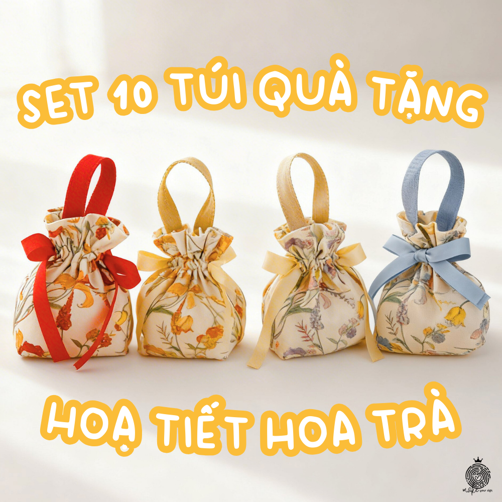Set 10 Túi Quà tặng Họa Tiết Hoa Trà