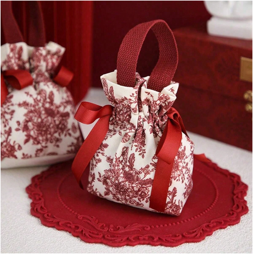 Set 10 Túi Quà tặng Họa Tiết Hoa Trà