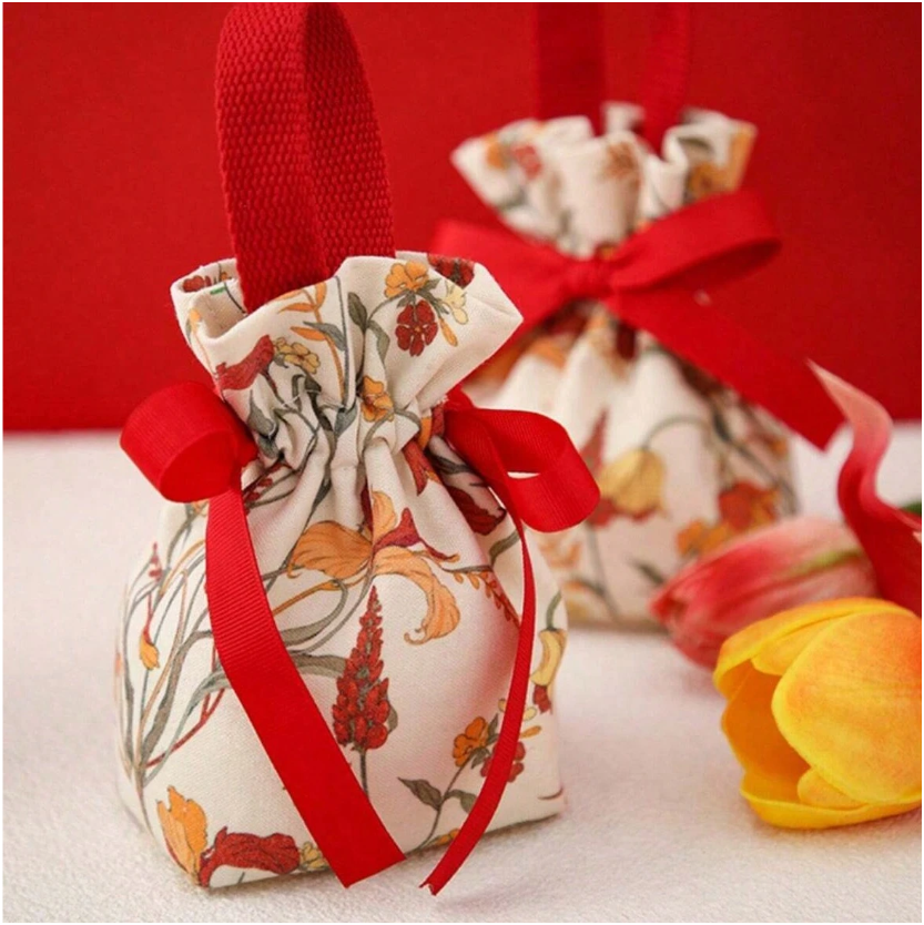 Set 10 Túi Quà tặng Họa Tiết Hoa Trà