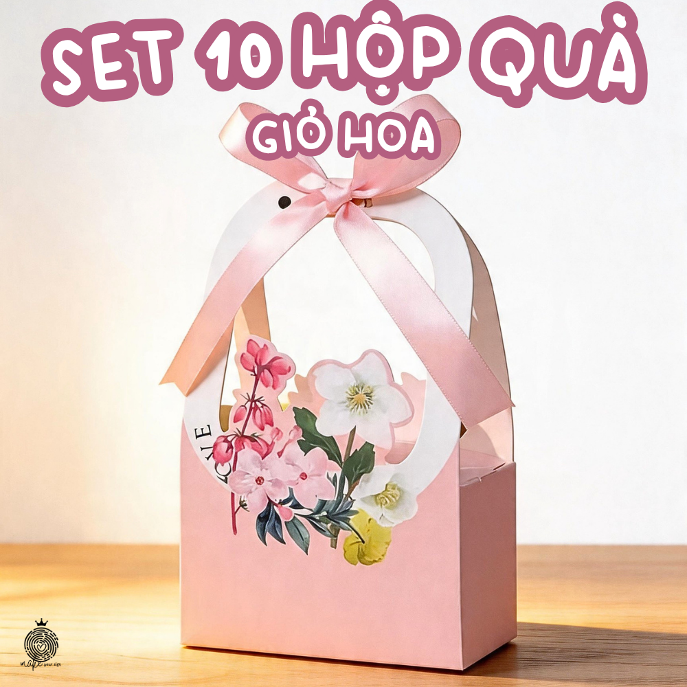Set 10 hộp quà giỏ hoa