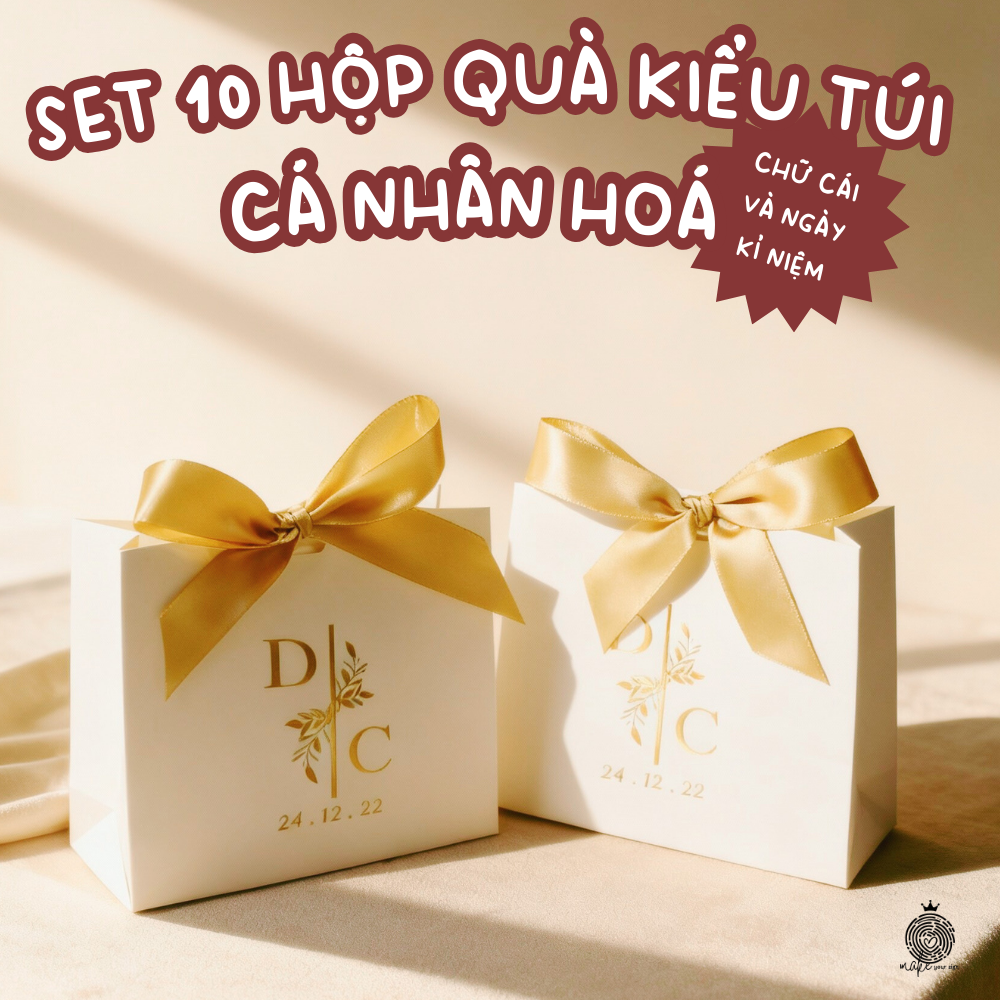 Set 10 hộp quà kiểu túi cá nhân hóa