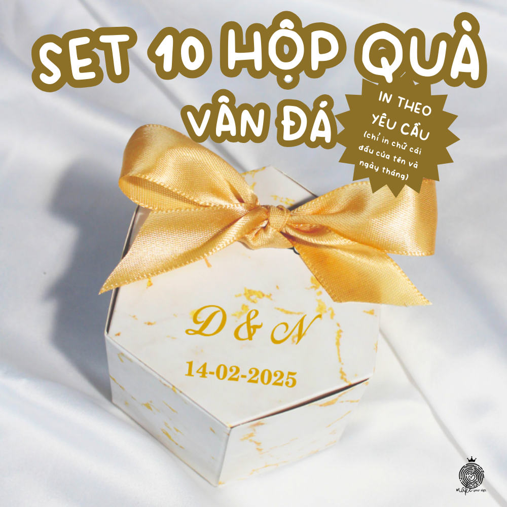 Set 10 hộp quà vân đá cá nhân hóa