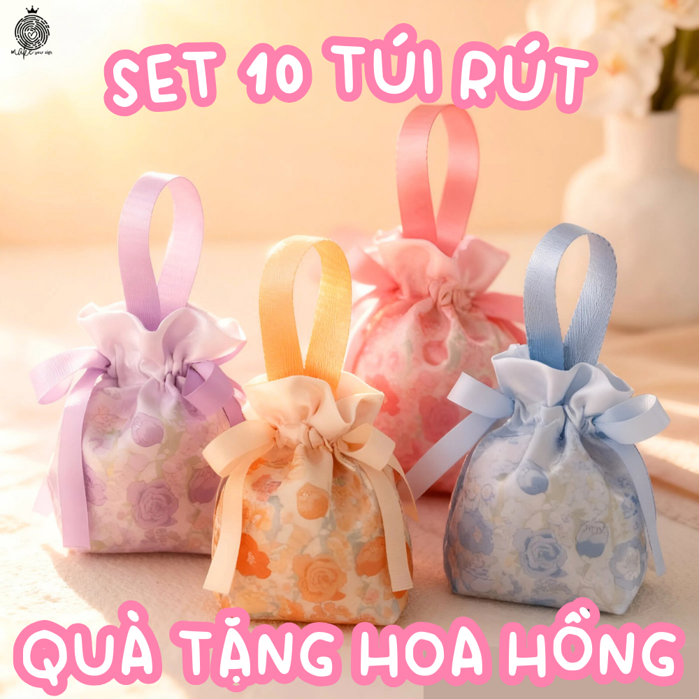 Set 10 túi rút quà tặng hoa hồng
