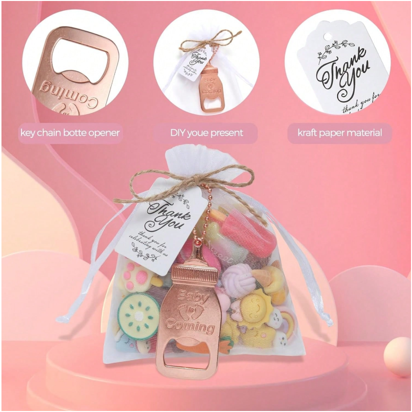 Set 12 Móc Khóa Khui Chai Hình Bình Sữa