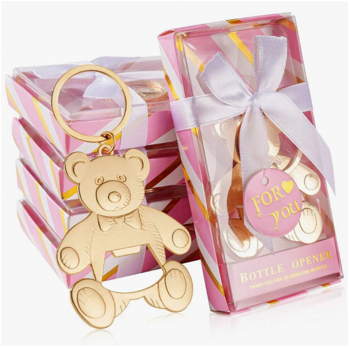 Set 12 móc khóa khui chai hình gấu Teddy