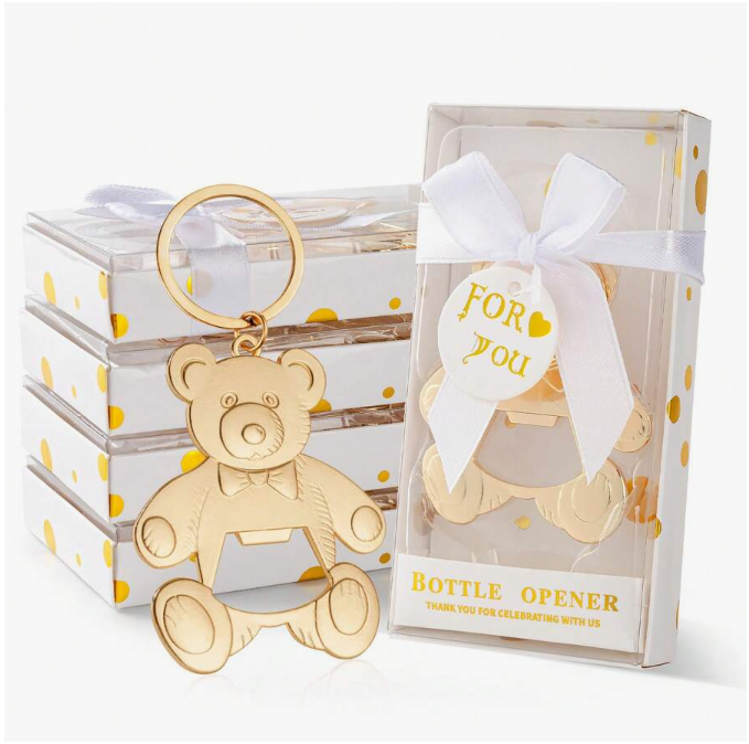 Set 12 móc khóa khui chai hình gấu Teddy