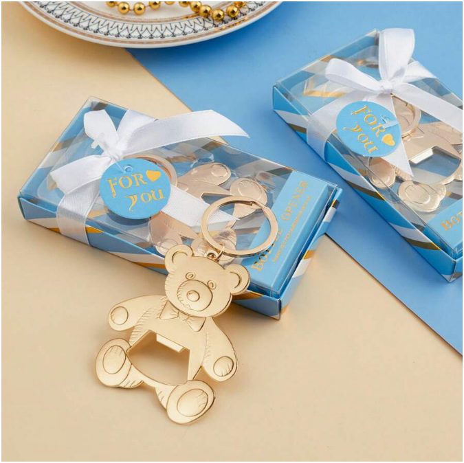 Set 12 móc khóa khui chai hình gấu Teddy