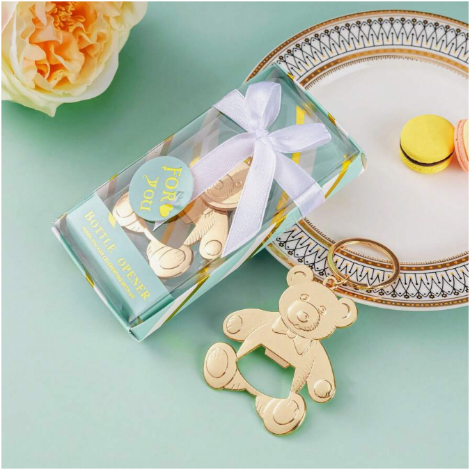 Set 12 móc khóa khui chai hình gấu Teddy