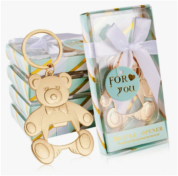 Set 12 móc khóa khui chai hình gấu Teddy