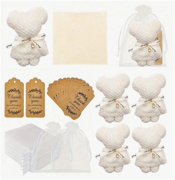 Set 5 quà tặng Khăn Gấu Teddy-kèm túi voan