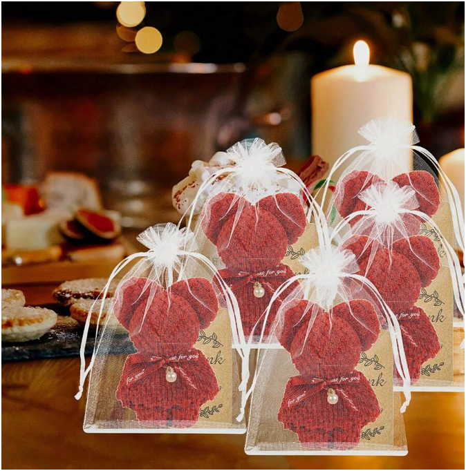 Set 5 quà tặng Khăn Gấu Teddy-kèm túi voan