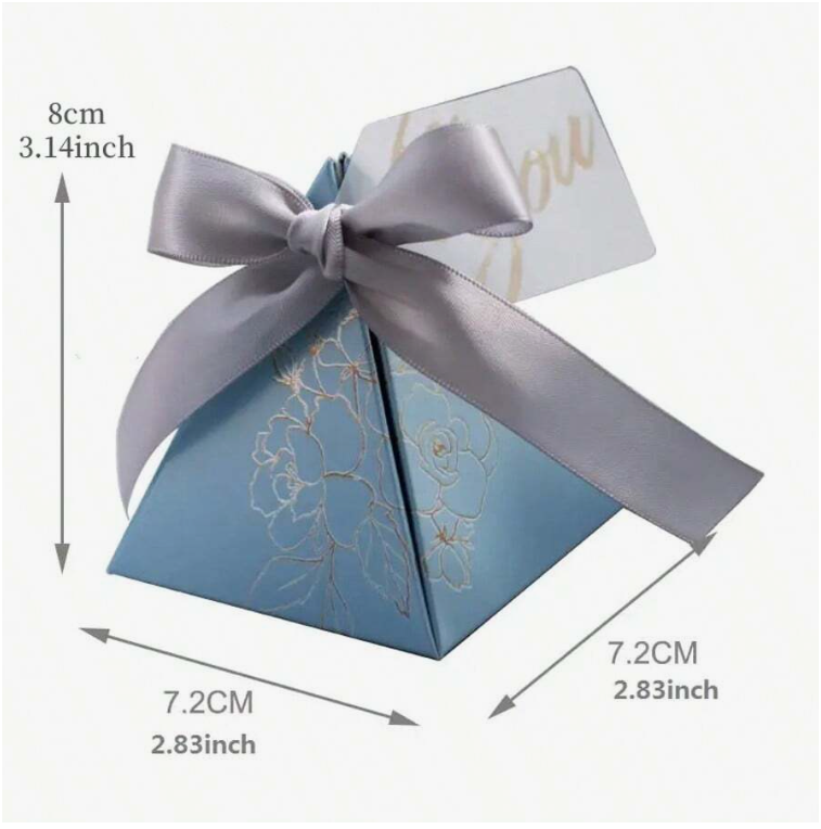 Set 50 hộp quà kim tự tháp vân hoa hồng