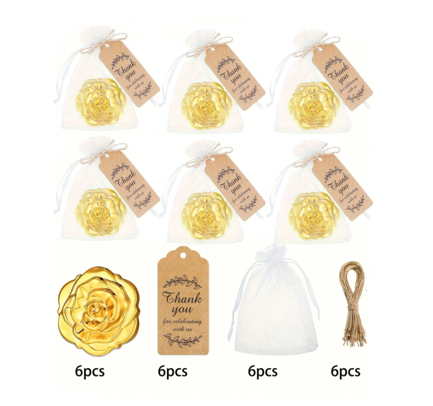 Set 6 gương hoa hồng tròn quà tặng tiệc