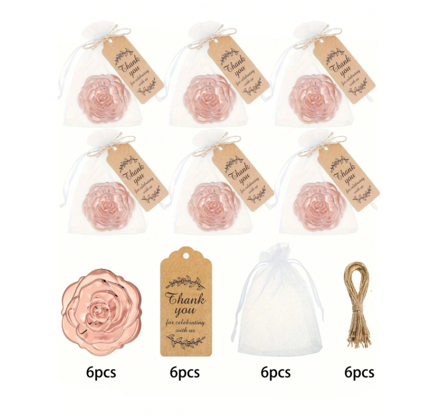 Set 6 gương hoa hồng tròn quà tặng tiệc