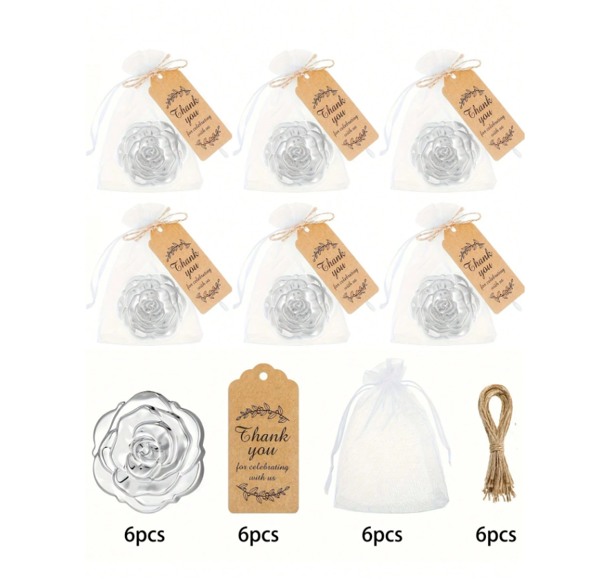 Set 6 gương hoa hồng tròn quà tặng tiệc