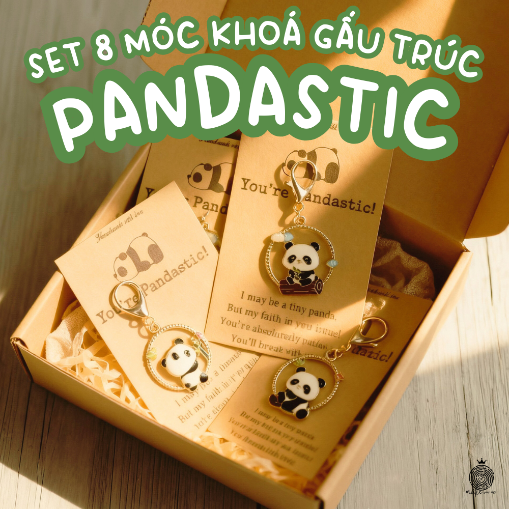 Set 8 Móc Khóa Gấu Trúc Pandastic
