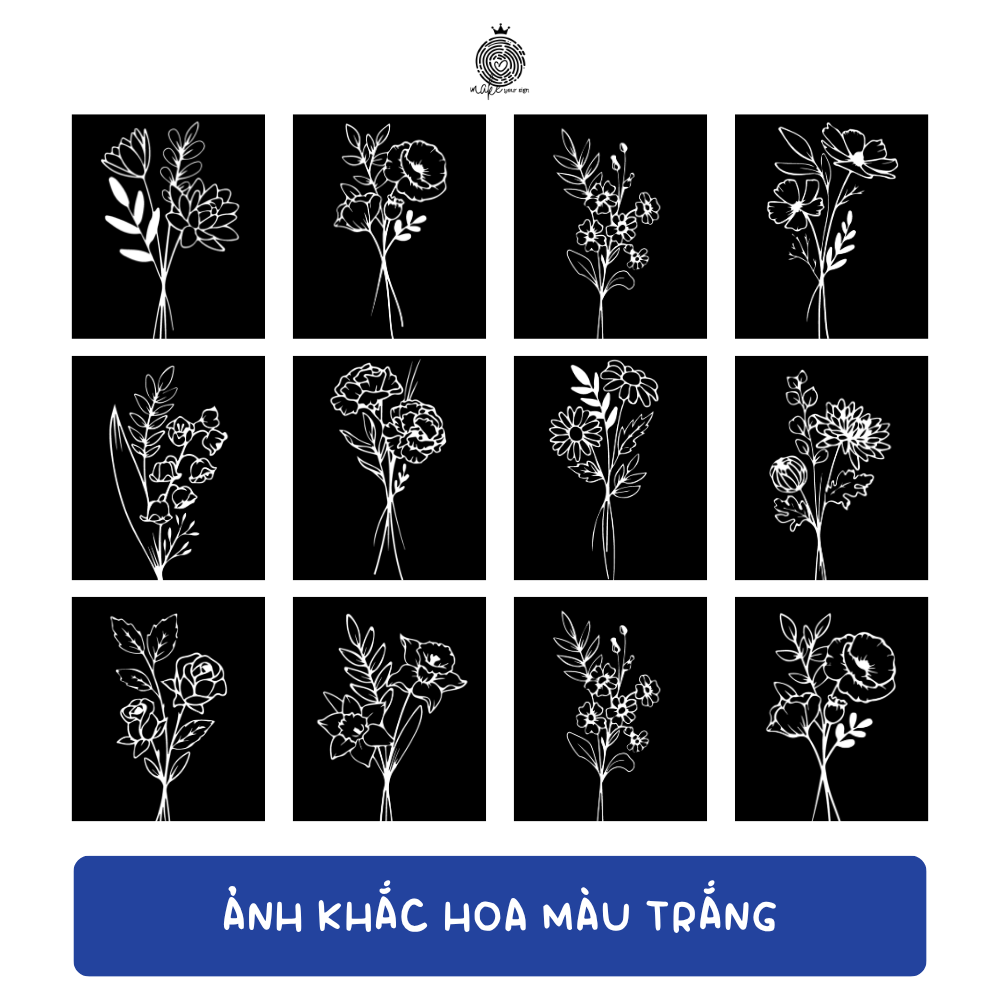 Set Sổ Da Bút Ký Cá Nhân Hóa Hoa + Tên