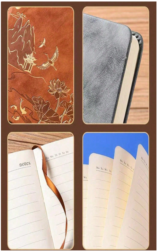 Set Sổ Da Họa Tiết & Bút Ký Cá Nhân Hóa Tên(Kích thước A5)