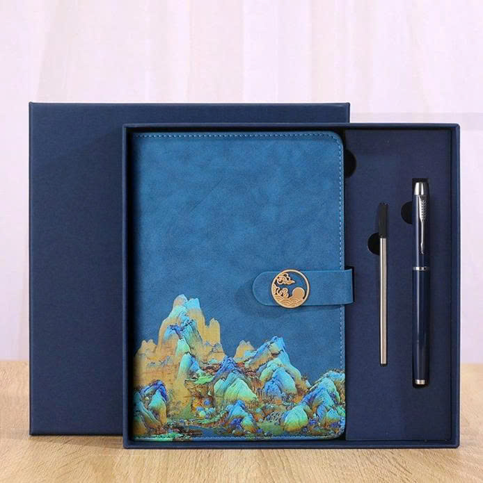 Set Sổ Da Họa Tiết & Bút Ký Cá Nhân Hóa Tên(Kích thước A5)