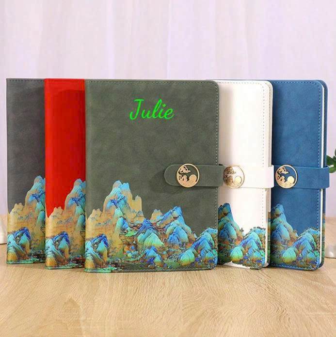 Set Sổ Da Họa Tiết & Bút Ký Cá Nhân Hóa Tên(Kích thước A5)