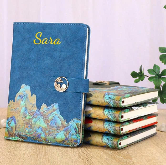 Set Sổ Da Họa Tiết & Bút Ký Cá Nhân Hóa Tên(Kích thước A5)