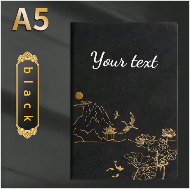 Set Sổ Da Họa Tiết & Bút Ký Cá Nhân Hóa Tên(Kích thước A5)