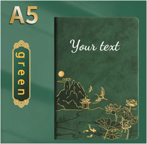 Set Sổ Da Họa Tiết & Bút Ký Cá Nhân Hóa Tên(Kích thước A5)