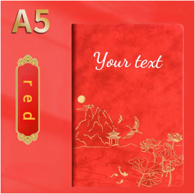 Set Sổ Da Họa Tiết & Bút Ký Cá Nhân Hóa Tên(Kích thước A5)