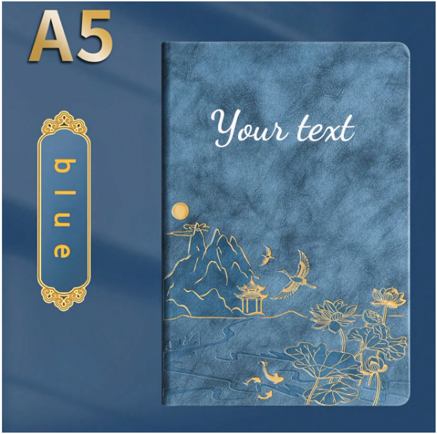 Set Sổ Da Họa Tiết & Bút Ký Cá Nhân Hóa Tên(Kích thước A5)