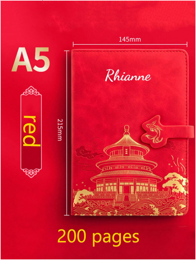 Set Sổ Da Họa Tiết & Bút Ký Cá Nhân Hóa Tên(Kích thước A5)