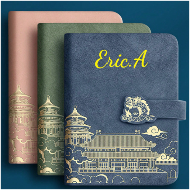 Set Sổ Da Họa Tiết & Bút Ký Cá Nhân Hóa Tên(Kích thước A5)
