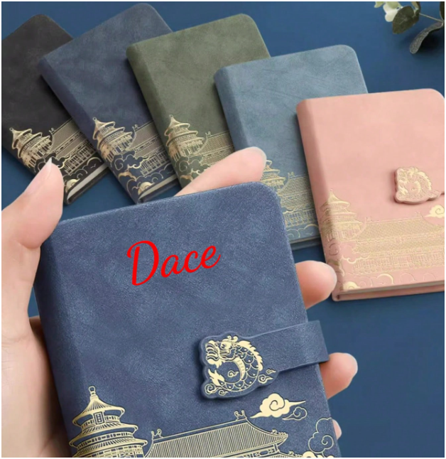 Set Sổ Da Họa Tiết & Bút Ký Cá Nhân Hóa Tên(Kích thước A5)