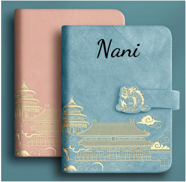 Set Sổ Da Họa Tiết & Bút Ký Cá Nhân Hóa Tên(Kích thước A5)