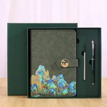 Set Sổ Da Họa Tiết & Bút Ký Cá Nhân Hóa Tên(Kích thước A5)