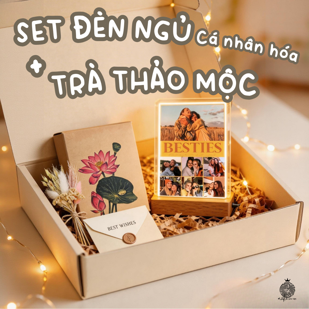 Set quà đèn ngủ và trà thảo mộc