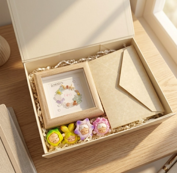 Set quà tranh bình yên xanh mini mẫu 22