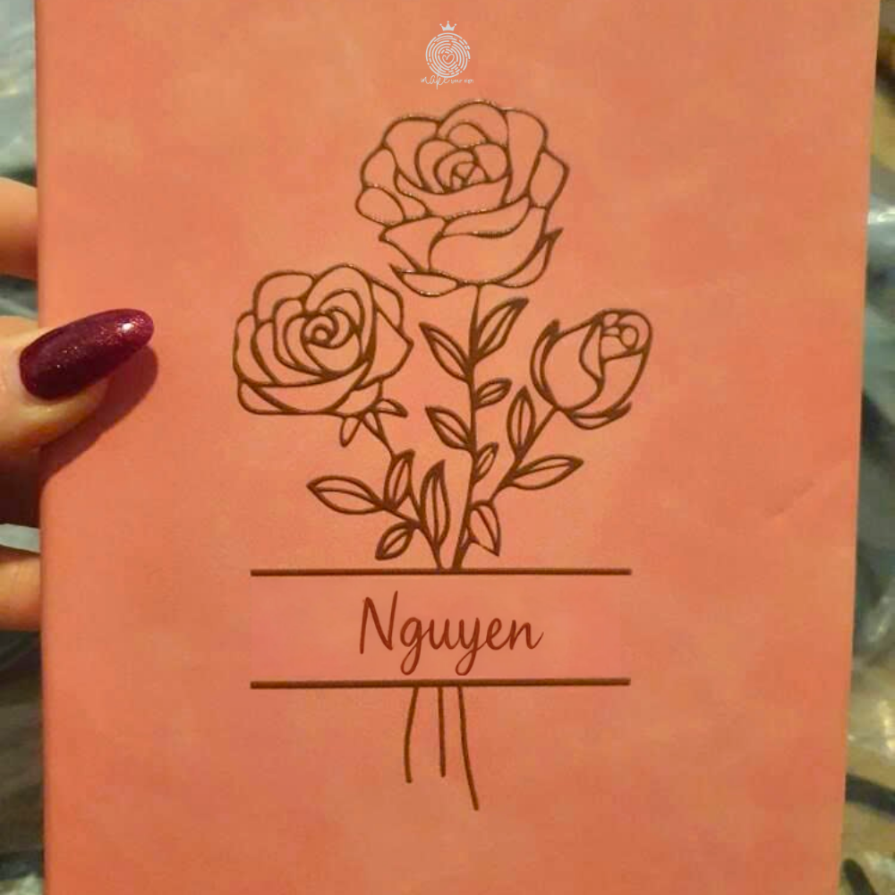Sổ Tay Hoa Line Art A5 Cá Nhân Hóa