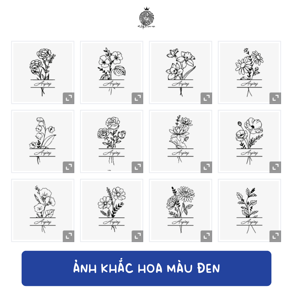 Sổ Tay Hoa Line Art A5 Cá Nhân Hóa