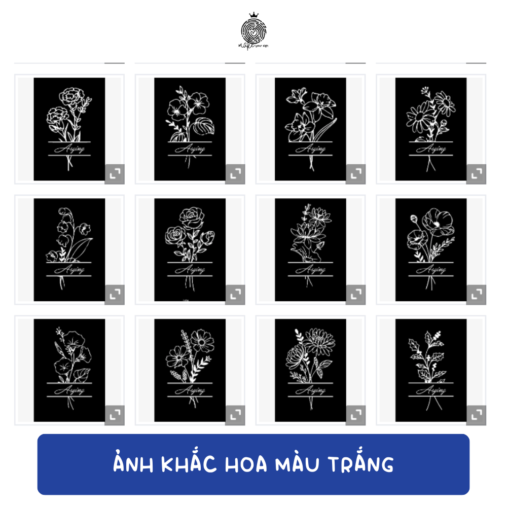 Sổ Tay Hoa Line Art A5 Cá Nhân Hóa