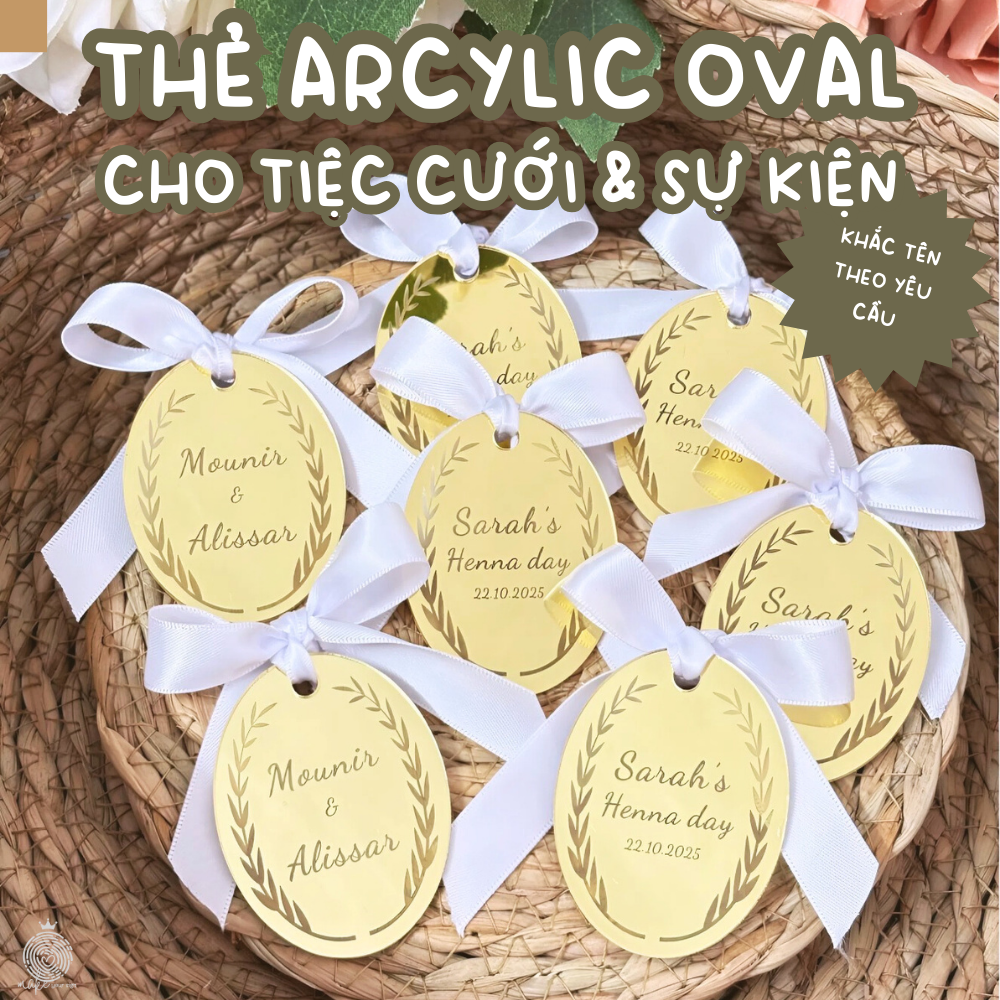 Thẻ acrylic Oval cho Tiệc Cưới & Sự Kiện
