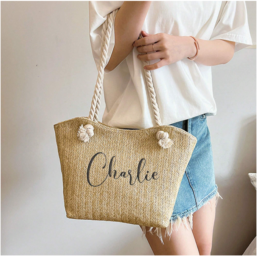 Túi Cói Dệt Phong Cách Minimalist Cá Nhân Hóa