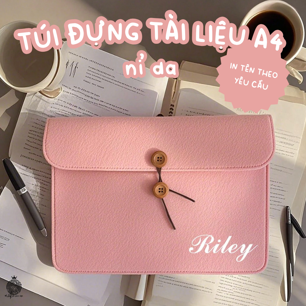 Túi Đựng Tài Liệu A4 Nỉ Dạ in tên theo yêu cầu