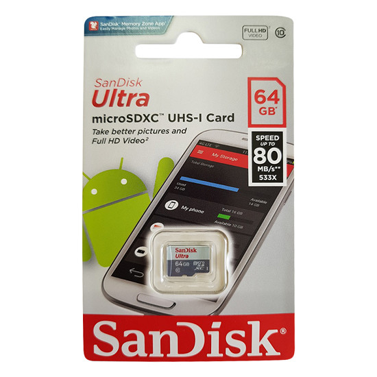 Thẻ Nhớ Microsdxc Sandisk Ultra 64Gb 80Mb/S 533X