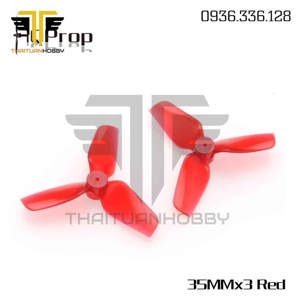 Bộ 4 Cánh Quạt Thuận Nghịch Hqprop Micro Whoop Prop 35MMX3 Lỗ 1mm - Đỏ