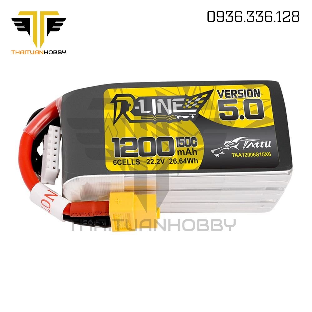 Pin Lipo Tattu R-line Version 5.0 1200mah 6s 150C