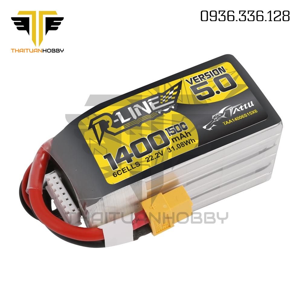 Pin Lipo Tattu R-line Version 5.0 1400mah 6s 150C
