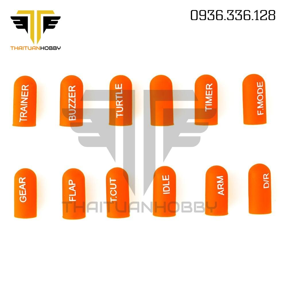 Radiomaster 12pcs Labeled Silicon Switch Cover Set Short - Orange