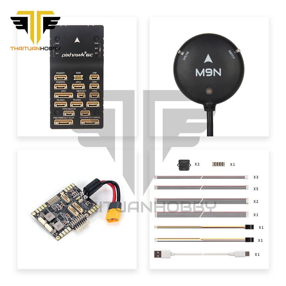 Holybro Pixhawk 6C(Aluminum case) &PM07 Power module& M9N GPS