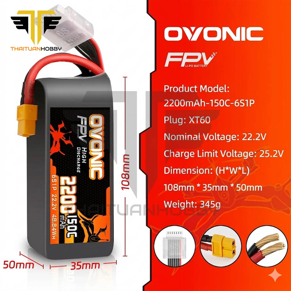 Ovonic 2200mah 6s 150c